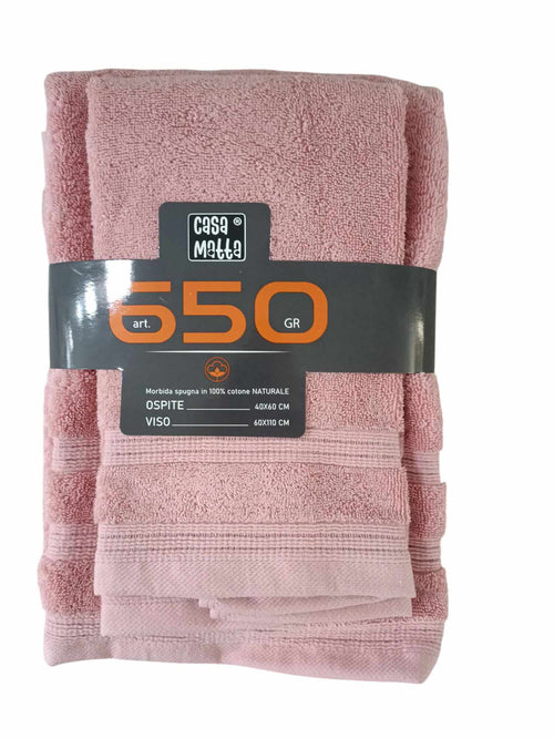 Set Asciugamani 1+1 Casa Matta 650GR  Spugna di Cotone