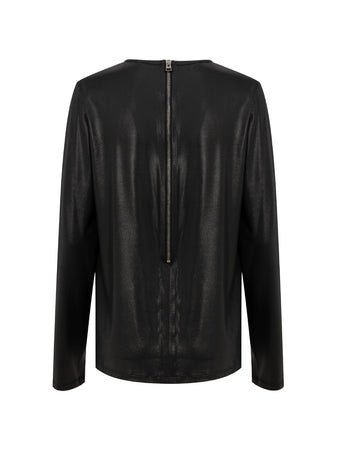 Tom Ford Maglia in Viscosa Nera con Zip Posteriore - Maniche Lunghe da donna