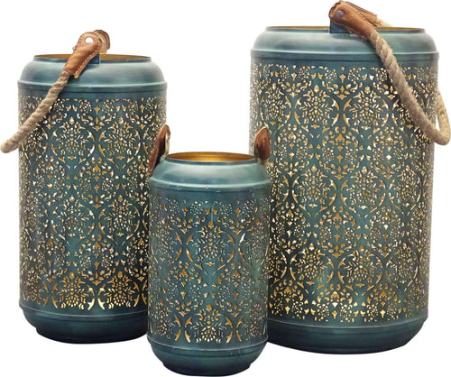 UMEKA---set-di-3-lanterne-in-metallo-Verde-Milani-Home