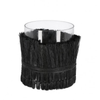 Vaso zhob cilindrico nero prodotto fatto a mano