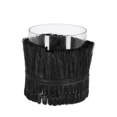Vaso "zhob" cilindrico nero prodotto fatto a mano