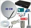 Kit satellitare da 80 CM per ricezione canali Tivùsat con decoder WWIO UNICO ed LNB Twin con Sat Finder e Bussola integrati