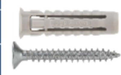 UNIFIX---TASSELLO-IN-NYLON-UNIVERSALE-CON-BORDINO-CON-VITE-A-TESTA-PIANA-SVASATA-10X50MM-15PZ