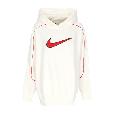 Nike Felpa Cappuccio Donna W Sportswear Swoosh Oversize Hoodie Sail/sail/university Red da donna
