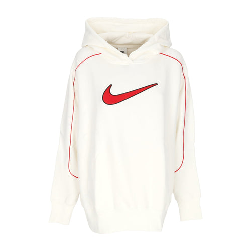 Nike Felpa Cappuccio Donna W Sportswear Swoosh Oversize Hoodie Sail/sail/university Red da donna