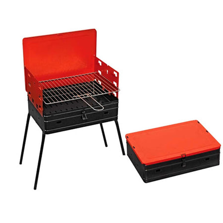 Fornello barbecue richiudibile a valigetta con griglia in acciaio cromato "Made in Italy"