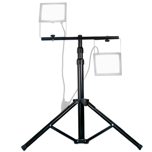Treppiede Telescopico Nero Con Supporto per 2 Fari - Fino a 200 Watt - ElettroWatt.eu