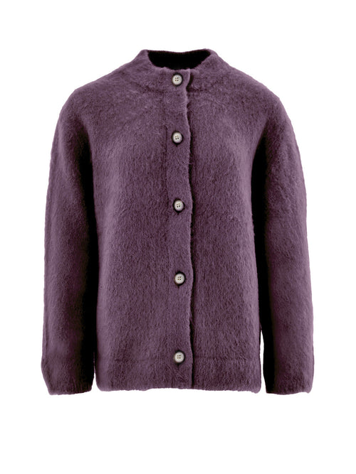 Gran Sasso Cardigan con Colletto alla Corena in Bordeaux da donna