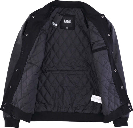 URBAN-CLASSICS-Giubbotto-College-Uomo-Oldschool-College-Jacket-Black/black-da-uomo
