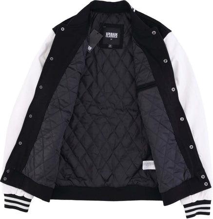 URBAN-CLASSICS-Giubbotto-College-Uomo-Oldschool-College-Jacket-Black/white-da-uomo