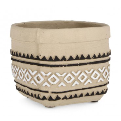 Vaso uruguay rettangolare bianco nero