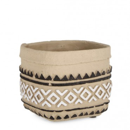 Vaso uruguay rettangolare bianco nero