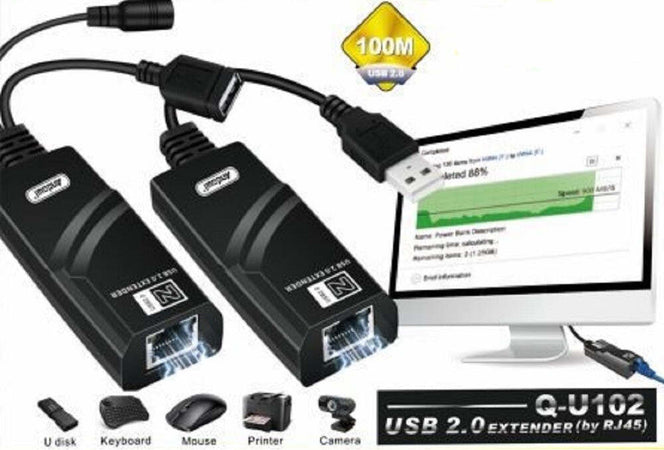 Usb 2.0 Extender Rj45 2 Posizioni Estensione Fino A 100m Velocit? 480mbps Q-u102 Elettronica/Informatica/Accessori/USB Hub Trade Shop italia - Napoli, Commerciovirtuoso.it
