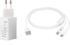 USB POWER ADAPTER - 2A 100-240VAC per IPHONE, AIRPODS, SAMSUNG con Cavo USB Splitter USB-C Micro USB