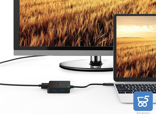 Usb Type-C Hub 4 USB 3.0 ricarica uscita Vga Full Hd Macbook Pro Samsung Lenovo Dell Huawei