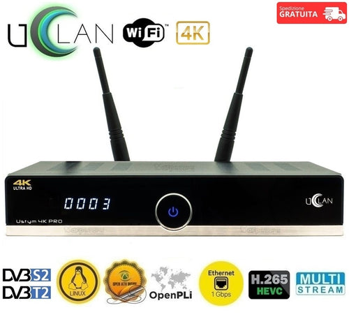UCLAN USTYM 4K Pro Combo DVB-S2X+DVB-T2/C Wifi Multistream - DECODER