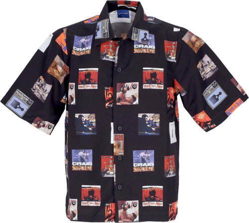 USUAL-Camicia-Manica-Corta-Uomo-Covers-Shirt-Black-da-uomo