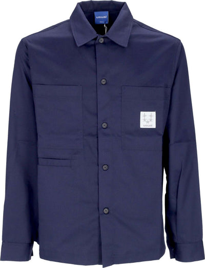 USUAL-Camicia-Manica-Lunga-Uomo-Hangar-Shirt-Navy-da-uomo