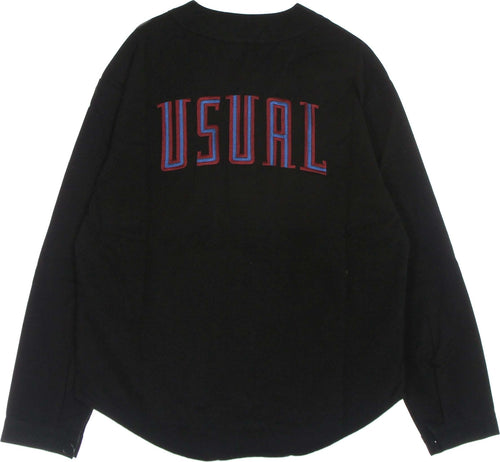 USUAL-Camicia-Manica-Lunga-Uomo-Home-Run-L/s-Shirt-Black-da-uomo