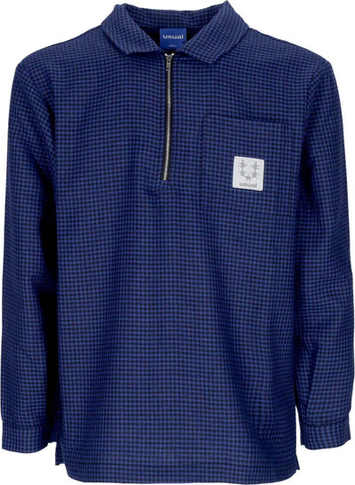 USUAL-Camicia-Manica-Lunga-Uomo-Signature-Shirt-Blue/black-da-uomo