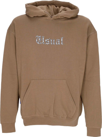 USUAL-Felpa-Cappuccio-Uomo-Barrio-Hoodie-Brown-da-uomo