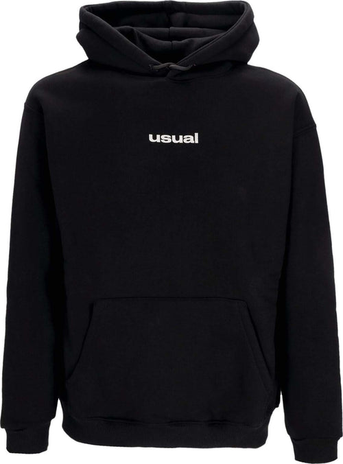 USUAL-Felpa-Cappuccio-Uomo-Crown-Hoodie-Black-da-uomo