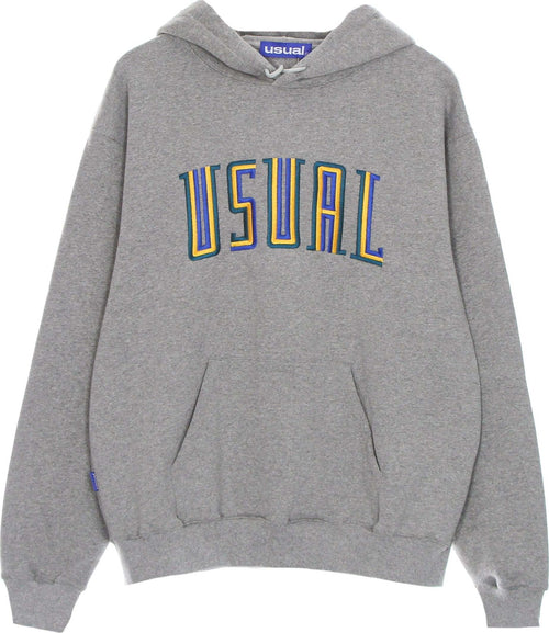 USUAL-Felpa-Cappuccio-Uomo-Stripe-Hoodie-Heather-Grey-da-uomo