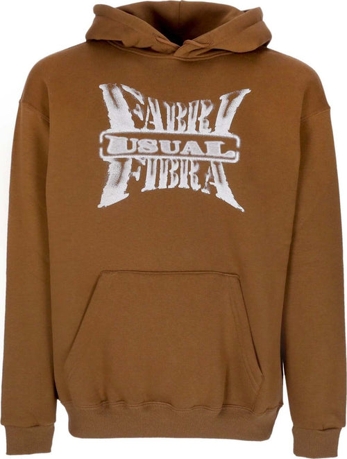 USUAL-Felpa-Cappuccio-Uomo-Teamwork-Hoodie-X-Fabri-Fibra-Tobacco-da-uomo