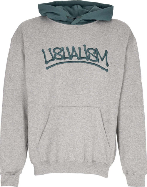 USUAL-Felpa-Cappuccio-Uomo-Usualism-Hoodie-Heather-Grey/dark-Green-da-uomo