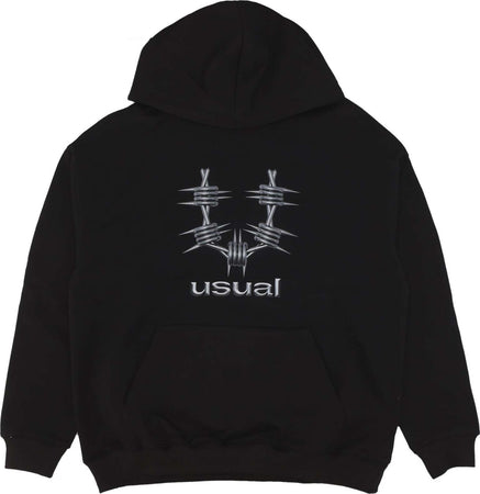 USUAL-Felpa-Leggera-Cappuccio-Uomo-Metal-Hoodie-Black-da-uomo