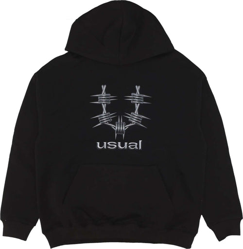 USUAL-Felpa-Leggera-Cappuccio-Uomo-Metal-Hoodie-Black-da-uomo