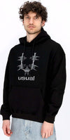 USUAL-Felpa-Leggera-Cappuccio-Uomo-Metal-Hoodie-Black-da-uomo