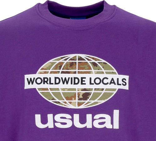 USUAL-Felpa-Leggera-Girocollo-Uomo-Worldwide-Locals-Crewneck-Purple-da-uomo