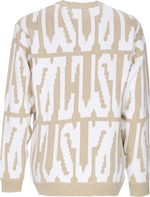USUAL-Maglione-Uomo-Digi-Sweater-Sand/white-da-uomo