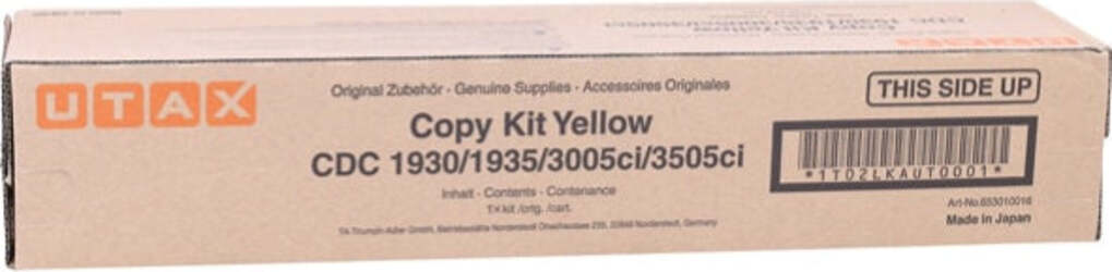 Utax - Copy Kit - Giallo - 653010016 - 15.000 pag Elettronica/Informatica/Stampanti e accessori/Accessori per stampanti a inchiostro e laser/Cartucce d'inchiostro Eurocartuccia - Pavullo, Commerciovirtuoso.it