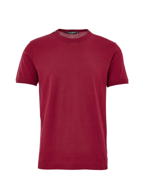 Dolce & Gabbana T-shirt Girocollo in Cotone Bordeaux da uomo
