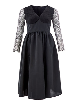 Lardini Abito Nero con Corpetto in Tulle da donna