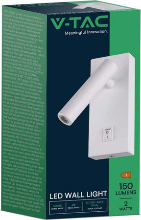 V-TAC-Applique-da-Hotel-per-Lettura-LED-2W-Colore-NERO-O-BIANCO