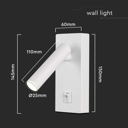 V-TAC-Applique-da-Hotel-per-Lettura-LED-2W-Colore-NERO-O-BIANCO