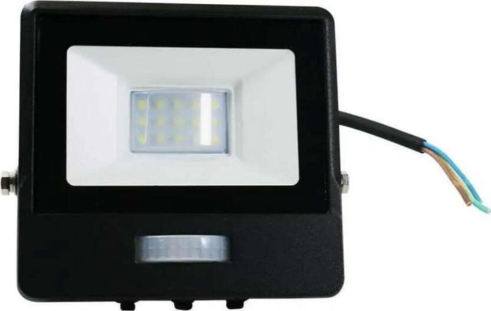 V-TAC-PRO-Faro-LED-Chip-Samsung-10W-con-Sensore-PIR-Cavo-1m-Colore-Nero-Luce-Bianca-Fredda-6500K-IP65