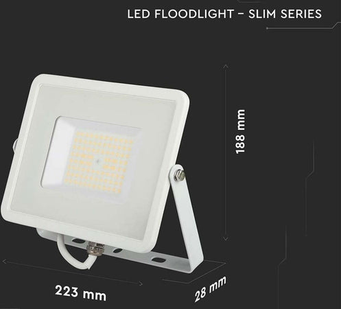V-TAC-PRO-Faro-LED-SMD-Chip-Samsung-50W-120LM/W-Colore-Bianco-4000K-IP65-SKU-762-VT-56-W