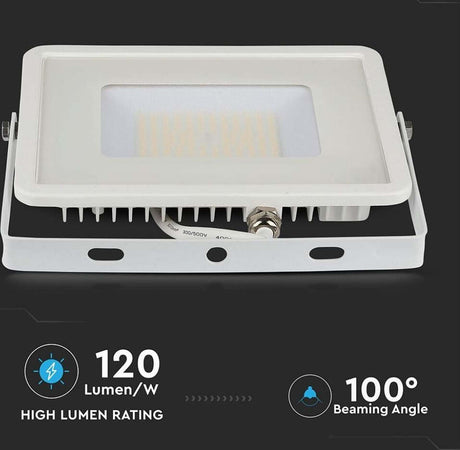 V-TAC-PRO-Faro-LED-SMD-Chip-Samsung-50W-120LM/W-Colore-Bianco-4000K-IP65-SKU-762-VT-56-W