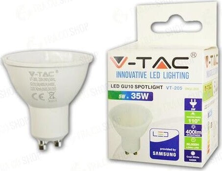 V-TAC PRO VT-205 LAMPADINA LED GU10 5W FARETTO SPOTLIGHT CHIP SAMSUNG 110°Luce Bianco Fredda/Naturale/Calda Illuminazione/Lampadine/Lampadine a LED Zencoccostore - Formia, Commerciovirtuoso.it