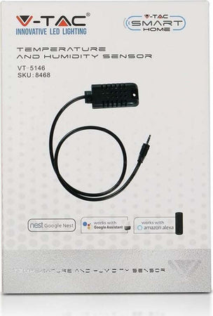 V-TAC SMART HOME VT-5146 Sensore di Umidità e Temperatura Compatibile ad Amazon Alexa Google Home e Nest - SKU 8468 Fai da te/Materiale elettrico/Timer Zencoccostore - Formia, Commerciovirtuoso.it