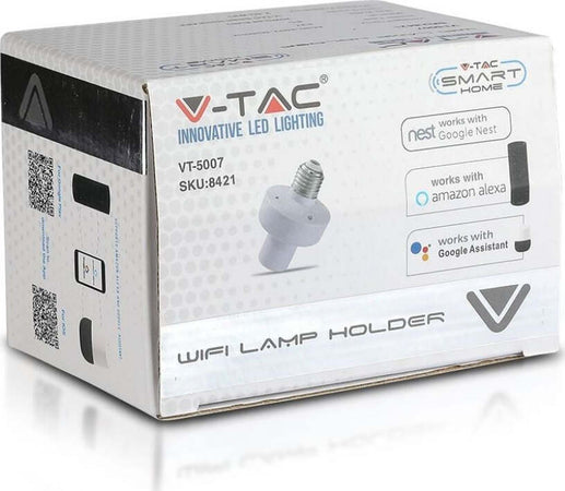 V-Tac Smart VT-5007 Portalampada per Lampadine E27 Wi-Fi Colore Bianco - SKU 8421 Illuminazione/Lampadine/Lampadine a LED Zencoccostore - Formia, Commerciovirtuoso.it