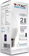 V-TAC SMART VT-5114 LAMPADINA LED WI-FI E14 4,5W CANDELA RGB+W 4IN1 DIMMERABILE - SKU 2754 Illuminazione/Lampadine/Lampadine a LED Zencoccostore - Formia, Commerciovirtuoso.it