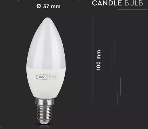 V-TAC SMART VT-5114 LAMPADINA LED WI-FI E14 4,5W CANDELA RGB+W 4IN1 DIMMERABILE - SKU 2754 Illuminazione/Lampadine/Lampadine a LED Zencoccostore - Formia, Commerciovirtuoso.it