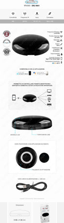 V-TAC SMART VT-5151 UNIVERSAL IR REMOTE COMPATIBILE CON AMAZON ALEXA E GOOGLE HOME- SKU 8651 Fai da te/Materiale elettrico/Prese elettriche ed accessori/Spine intelligenti e telecomandate Zencoccostore - Formia, Commerciovirtuoso.it