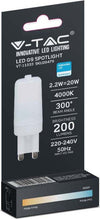 V-TAC VT-11033 LAMPADINA LED G9 2.2W TUBOLARE SPOTLIGHT SMD CHIP SAMSUNG - SKU 20478 / 20479 Illuminazione/Lampadine/Lampadine a LED Zencoccostore - Formia, Commerciovirtuoso.it