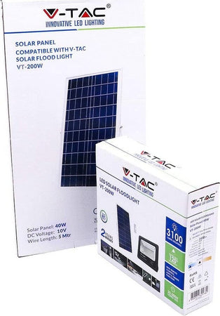 V-TAC VT-200W FARO LED 40W A BATTERIA CON PANNELLO SOLARE E TELECOMANDO Luce Bianco Fredda / Naturale Illuminazione/Illuminazione per esterni/Proiettori Zencoccostore - Formia, Commerciovirtuoso.it